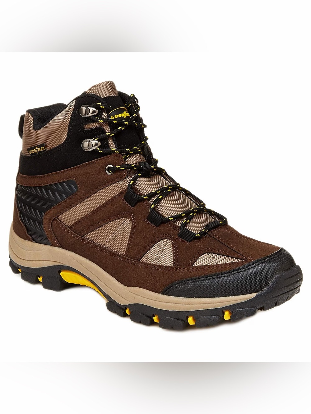 Goodyear Teton Men's Brown Hiking Boot with Yellow Accents - 9